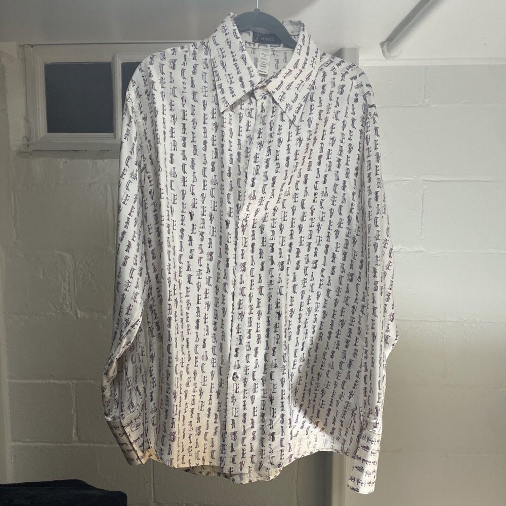 Versace Silk Shirt All Over Print 2000s VERY RARE 54